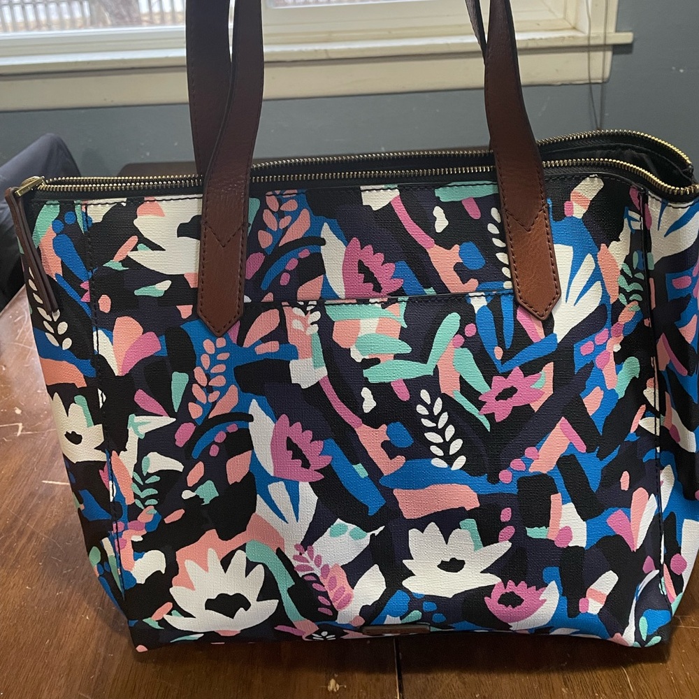 Fossil Floral Fiona colorful tote shoulder bag